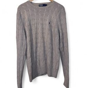 Rare Vintage Polo Ralph Lauren 100% Silk Cable  Knit Sweater Preppy Americana